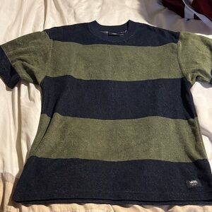 Vans Olive and Black Striped Tee